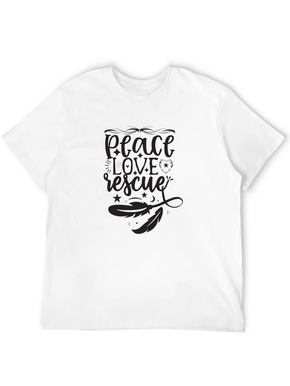 Peace Love Rescue Graphic Tee - Unisex Black Shirt