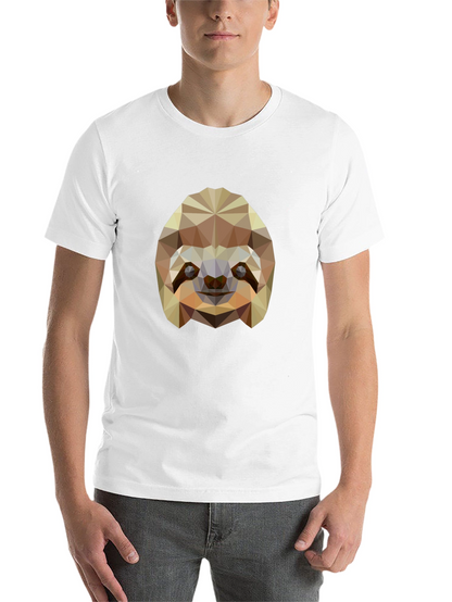 Geometric Sloth Graphic Tee - Modern Black T-Shirt