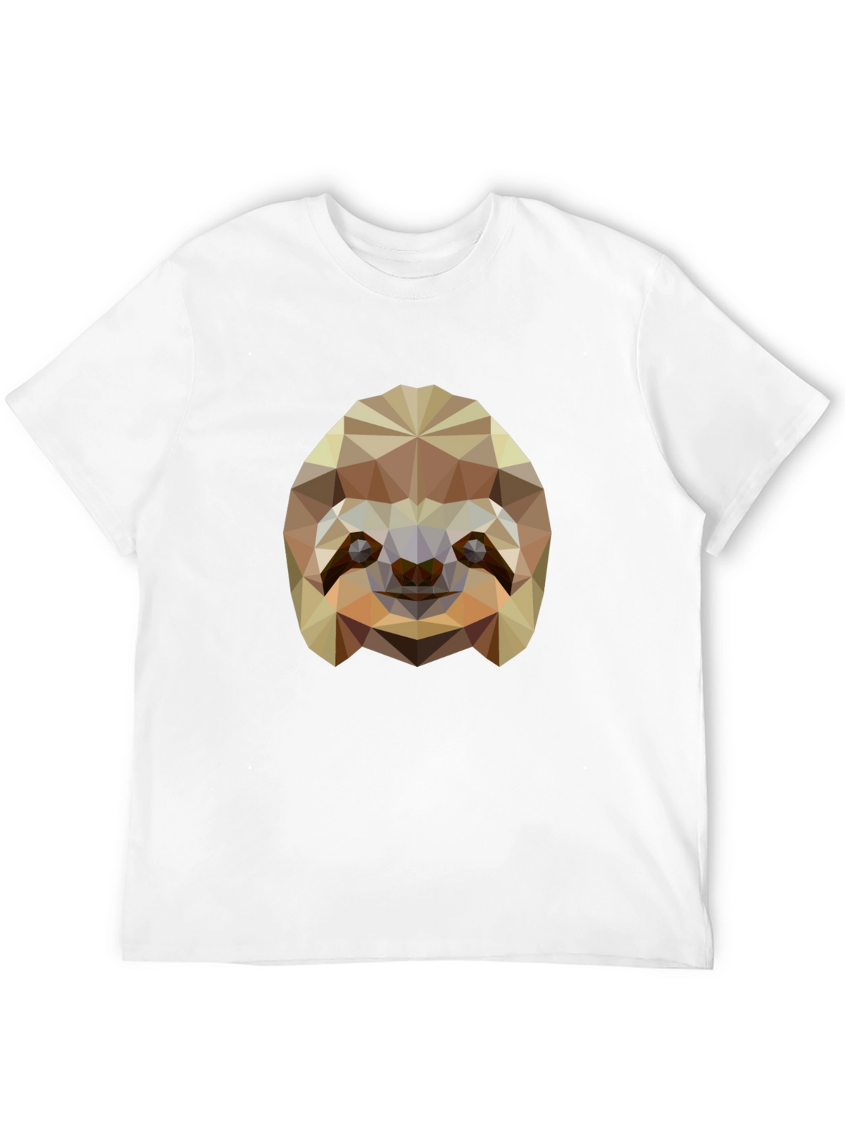 Geometric Sloth Graphic Tee - Modern Black T-Shirt