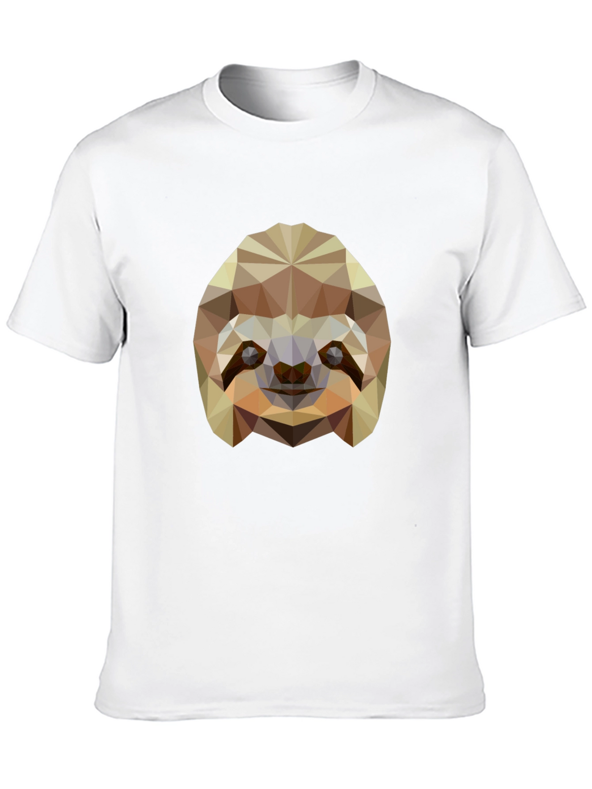 Geometric Sloth Graphic Tee - Modern Black T-Shirt