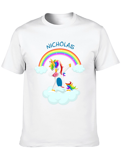 Nicholas Unicorn Dab Rainbow T-Shirt
