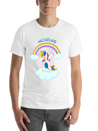 Nicholas Unicorn Dab Rainbow T-Shirt
