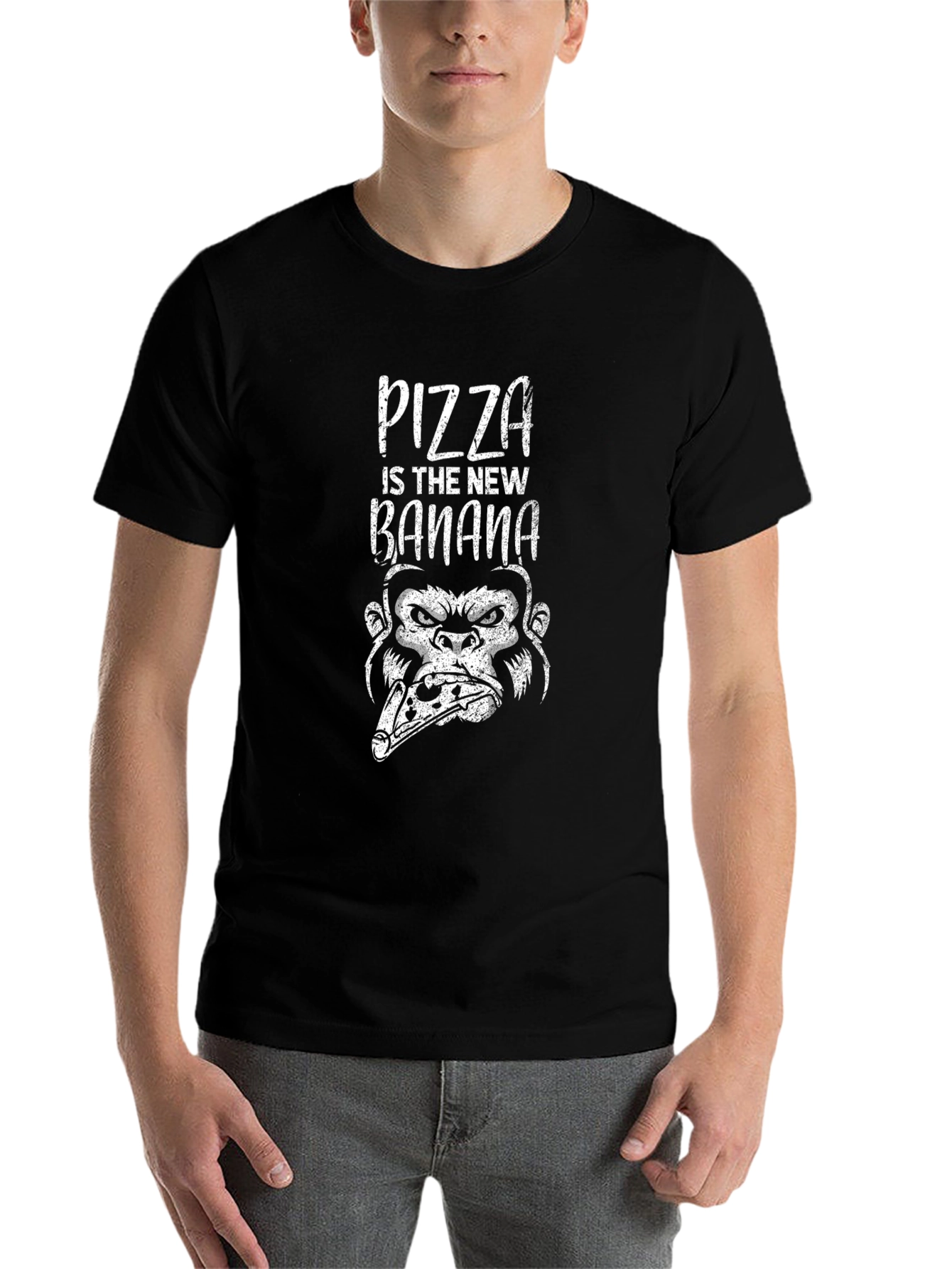 Pizza Gorilla Graphic T-Shirt - Funny Foodie Tee