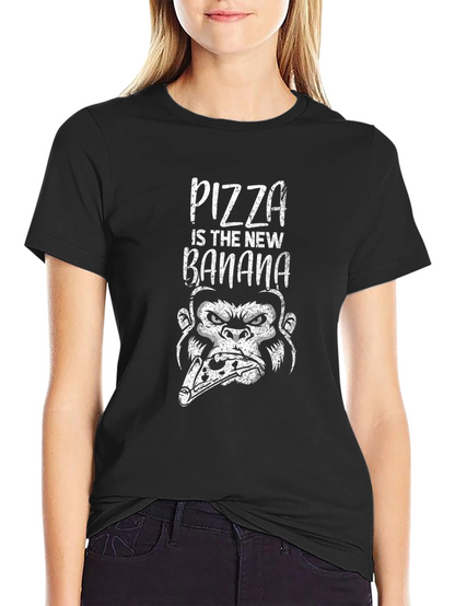Pizza Gorilla Graphic T-Shirt - Funny Foodie Tee