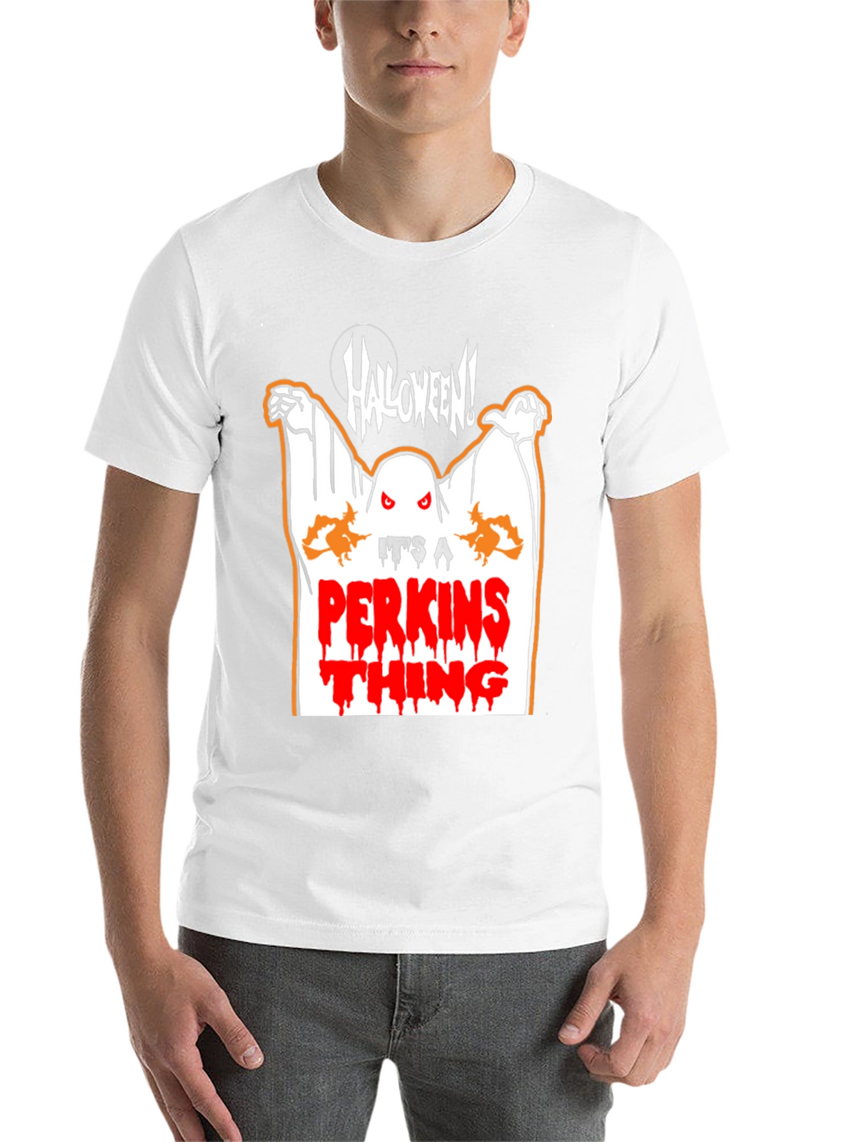 Halloween Perkins Ghost Graphic T-Shirt