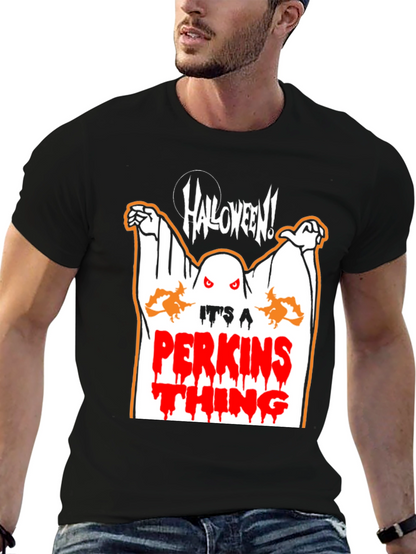 Halloween Perkins Ghost Graphic T-Shirt