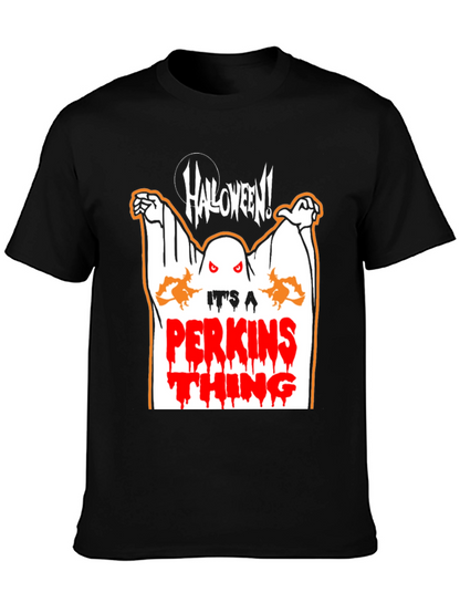 Halloween Perkins Ghost Graphic T-Shirt