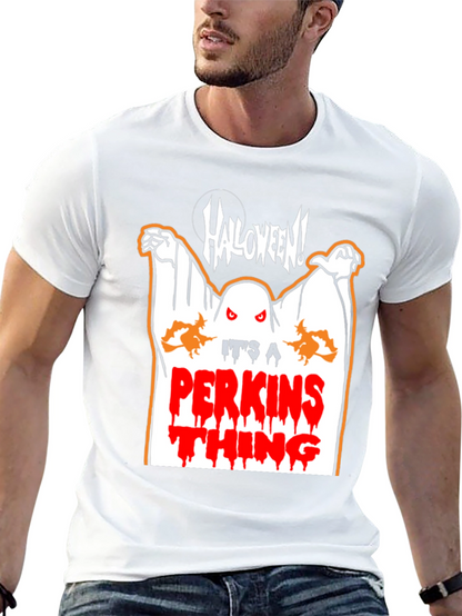 Halloween Perkins Ghost Graphic T-Shirt