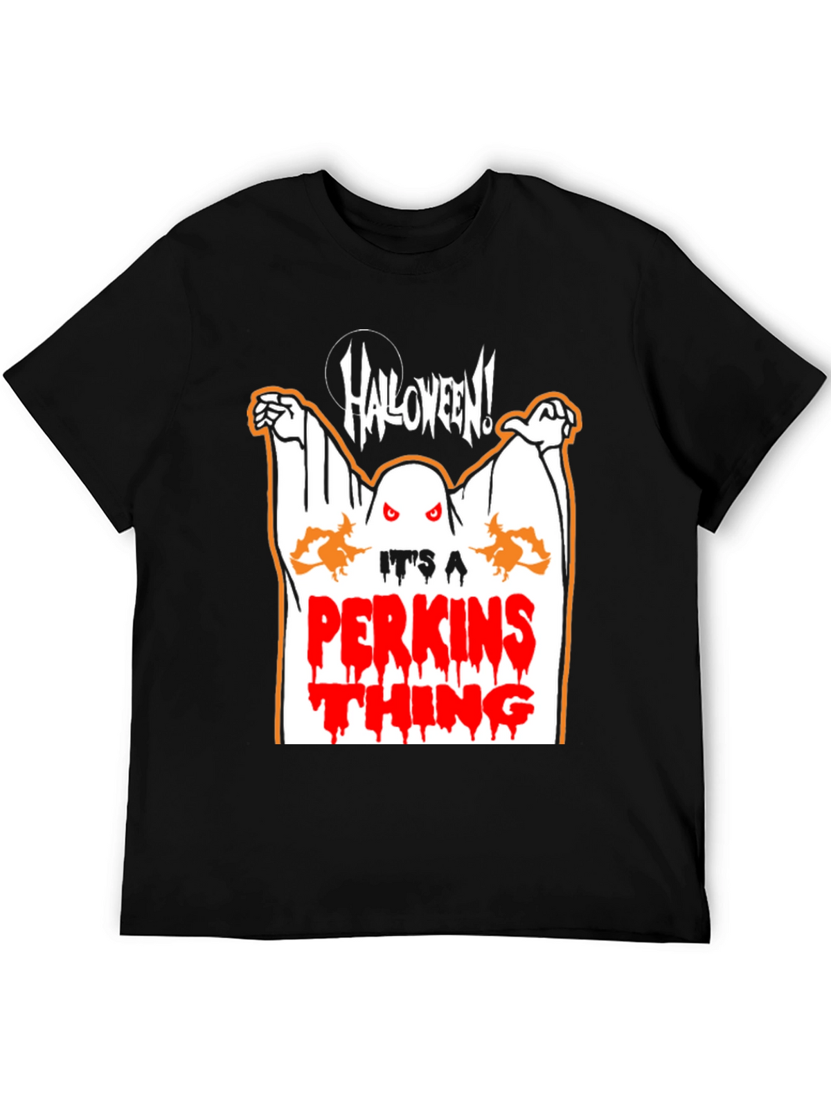 Halloween Perkins Ghost Graphic T-Shirt