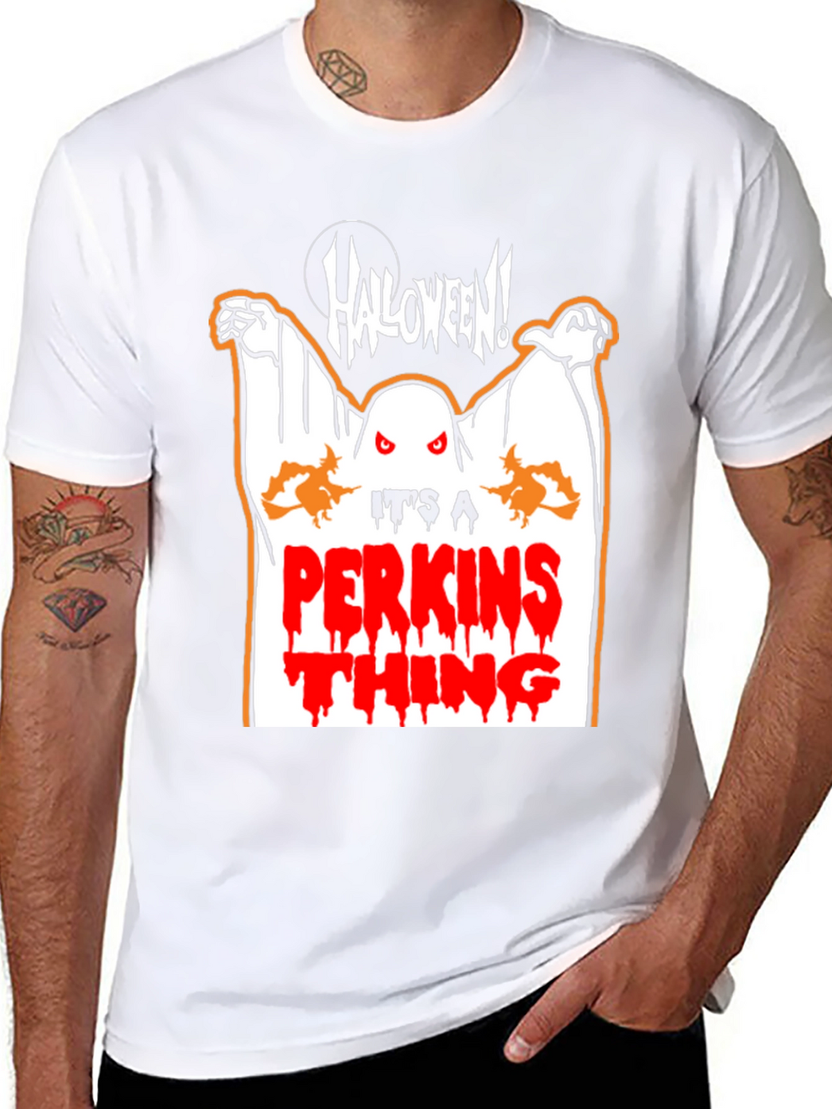 Halloween Perkins Ghost Graphic T-Shirt
