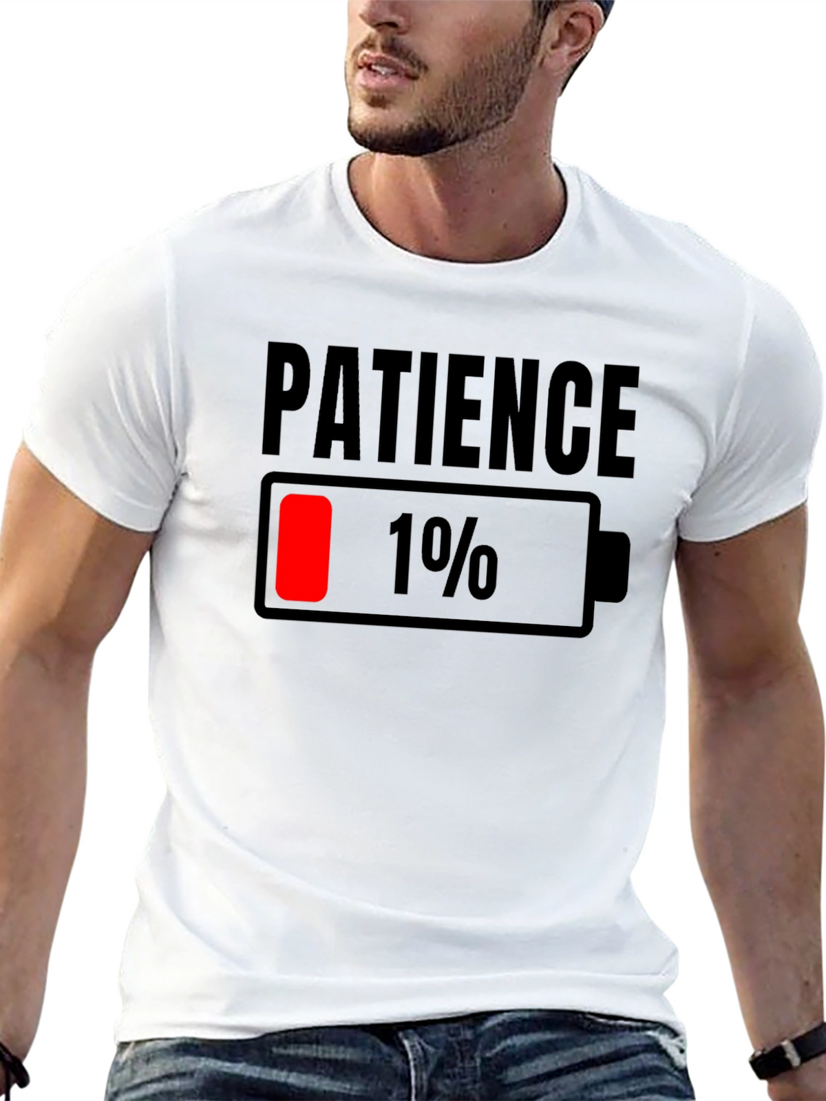 Patience Low Battery T-Shirt - Black