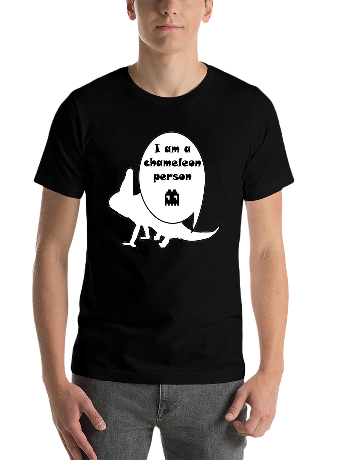 Chameleon Person Graphic T-Shirt - Unique Design