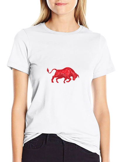 Black Tee with Red Bull Graphic