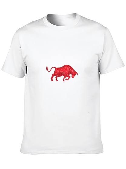 Black Tee with Red Bull Graphic