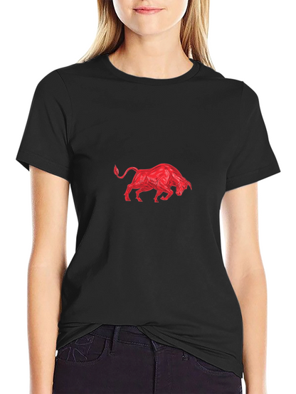 Black Tee with Red Bull Graphic