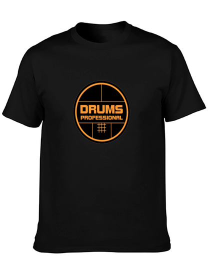 Drums Professional Black T-Shirt - Music Lover Tee