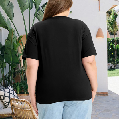 Simple Cute Cinnamoroll Cartoon Print Plus Size Ladies Short?Sleeve Tee