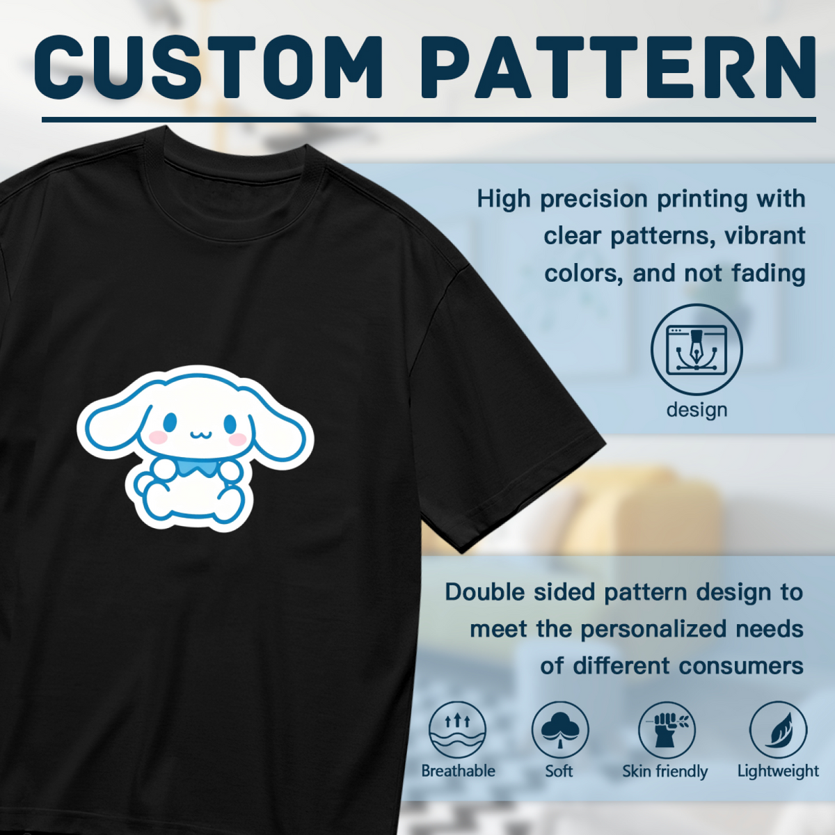 Simple Cute Cinnamoroll Cartoon Print Plus Size Ladies Short?Sleeve Tee