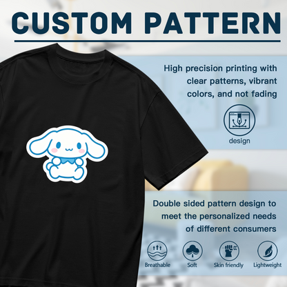 Simple Cute Cinnamoroll Cartoon Print Plus Size Ladies Short?Sleeve Tee