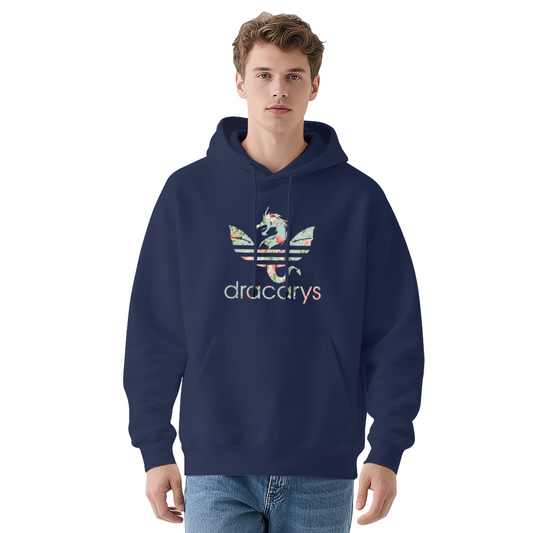 Floral Dracarys Dragon Navy Hoodie, Ultra Soft Daily Pullover