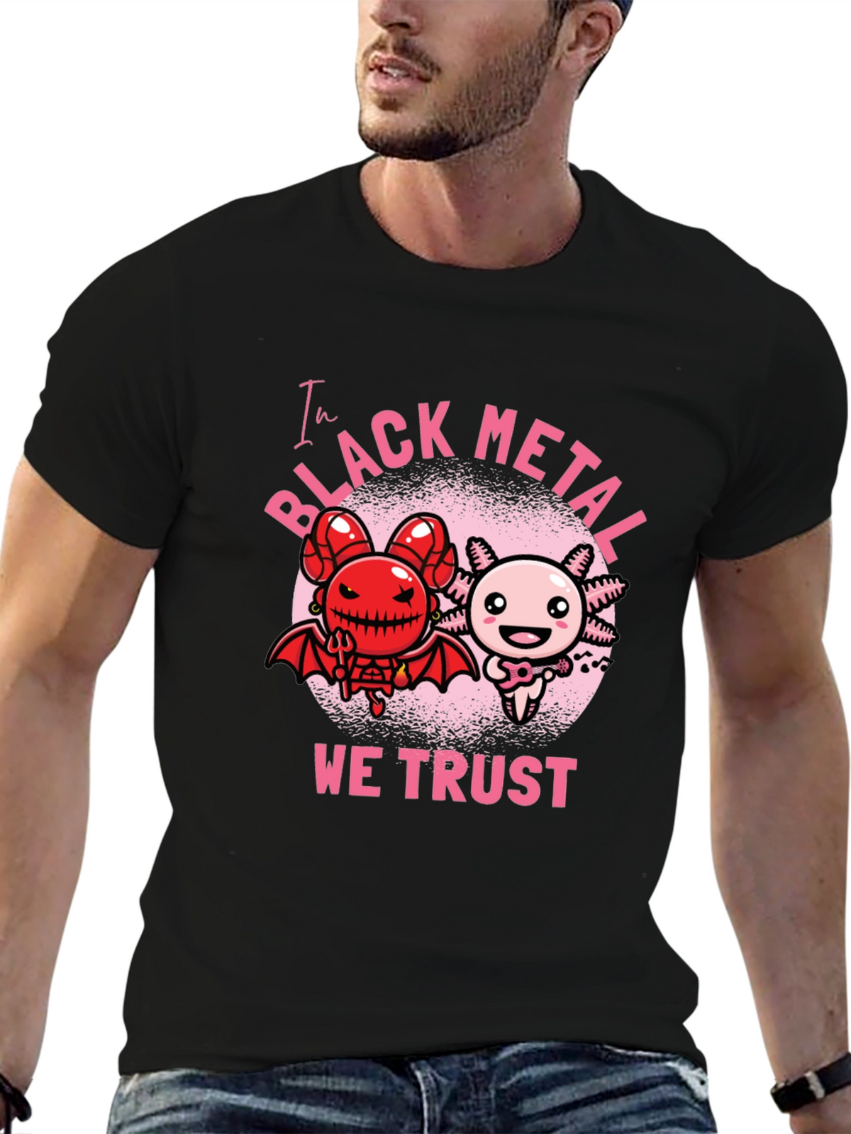 Black Metal Axolotl Graphic Tee