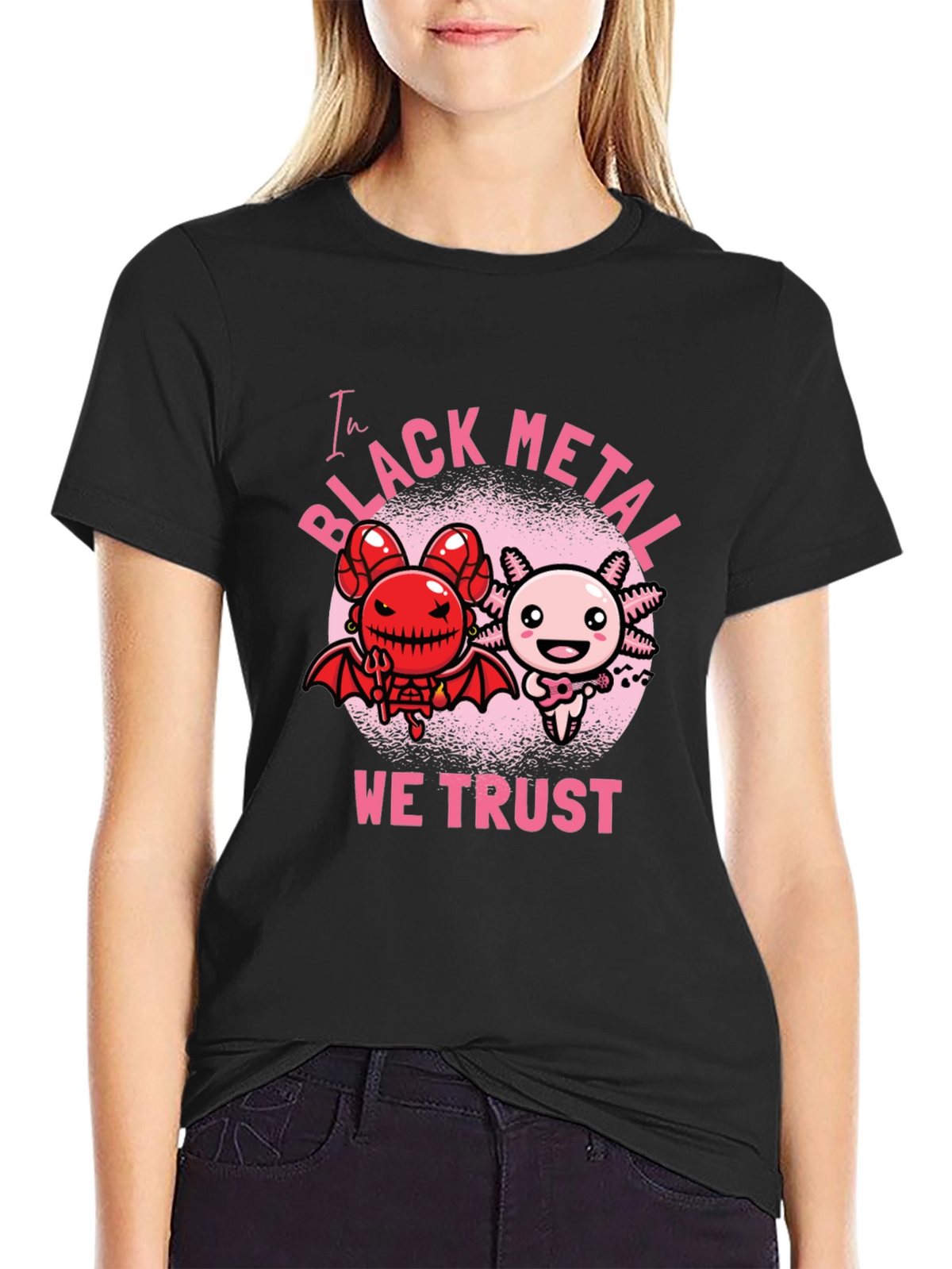 Black Metal Axolotl Graphic Tee