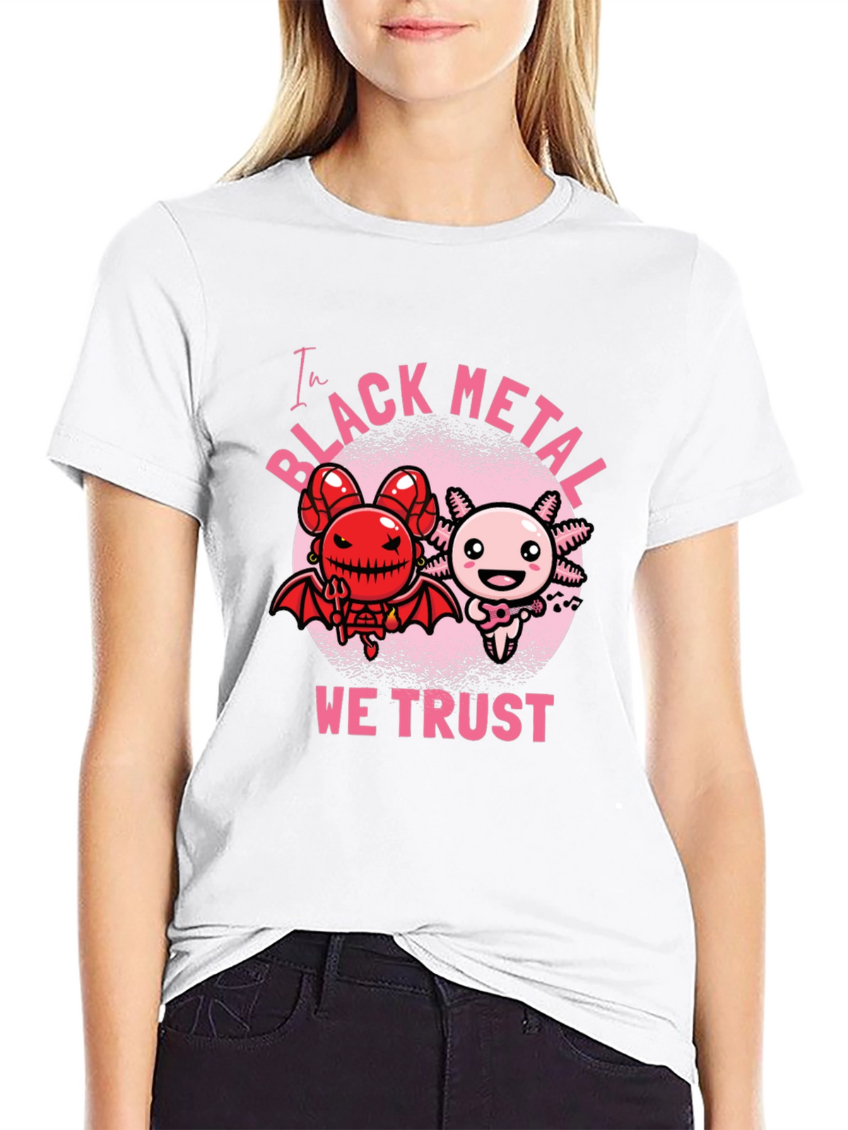 Black Metal Axolotl Graphic Tee