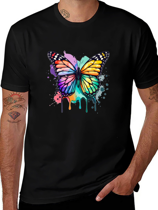 Butterfly Watercolor Graphic Tee - Black