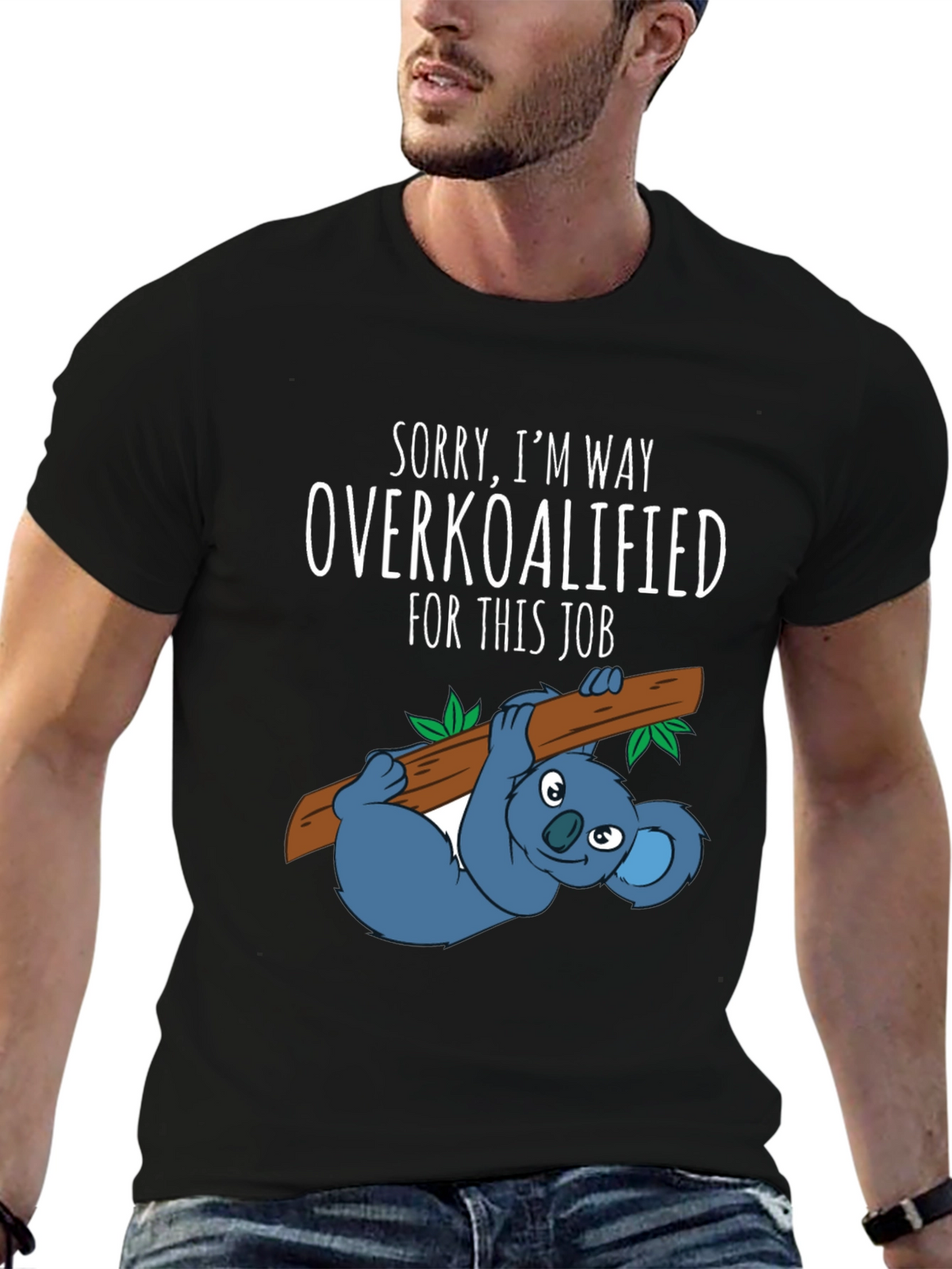 Overkoalified T-Shirt: Funny Koala Job Humor Tee