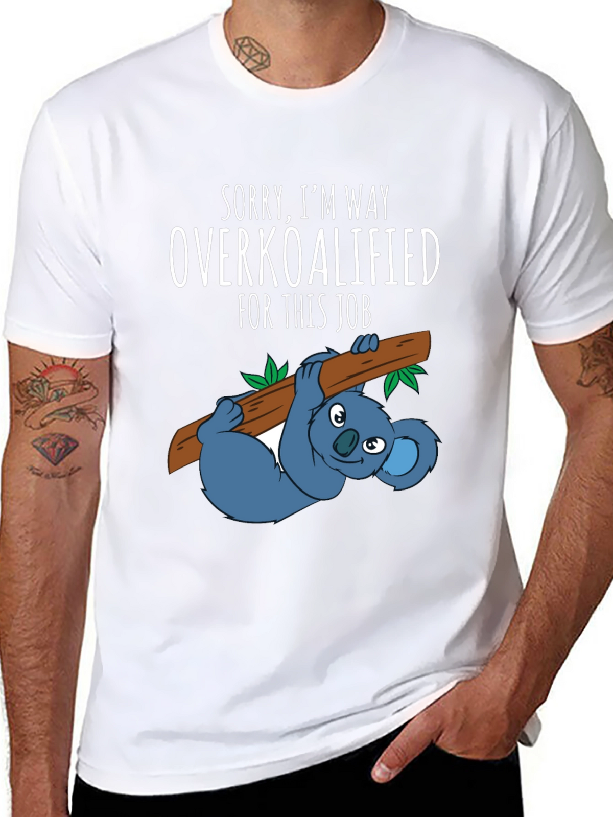 Overkoalified T-Shirt: Funny Koala Job Humor Tee