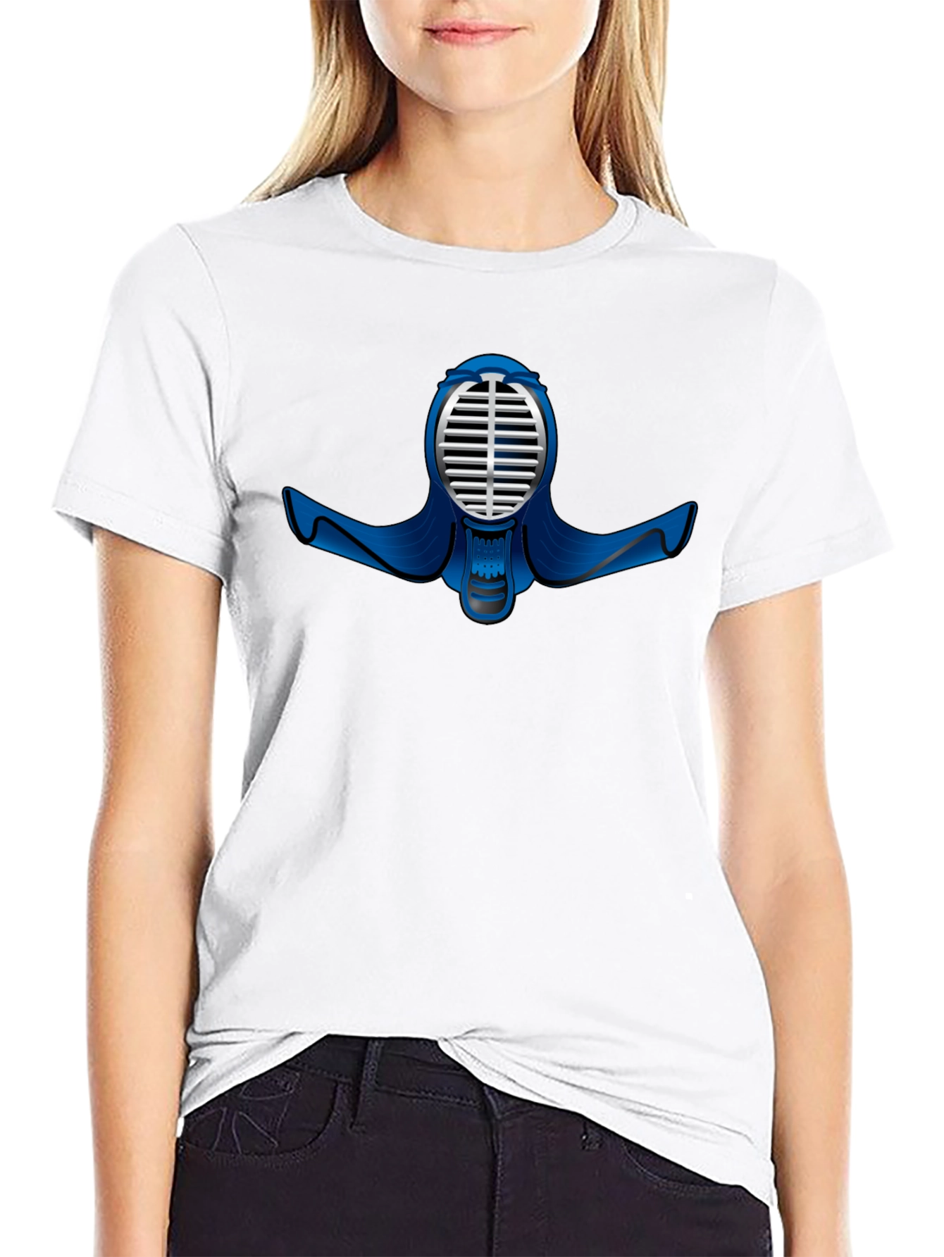 Black T-Shirt with Kendo Mask Design