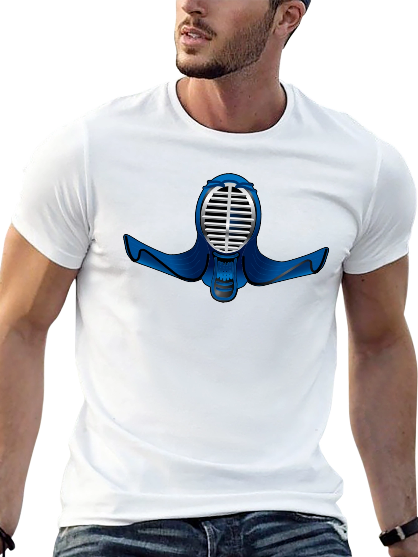 Black T-Shirt with Kendo Mask Design