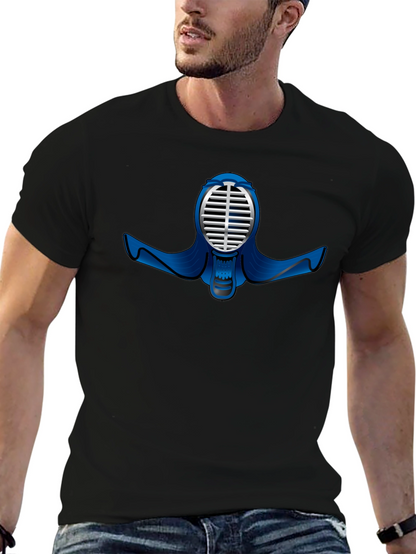 Black T-Shirt with Kendo Mask Design