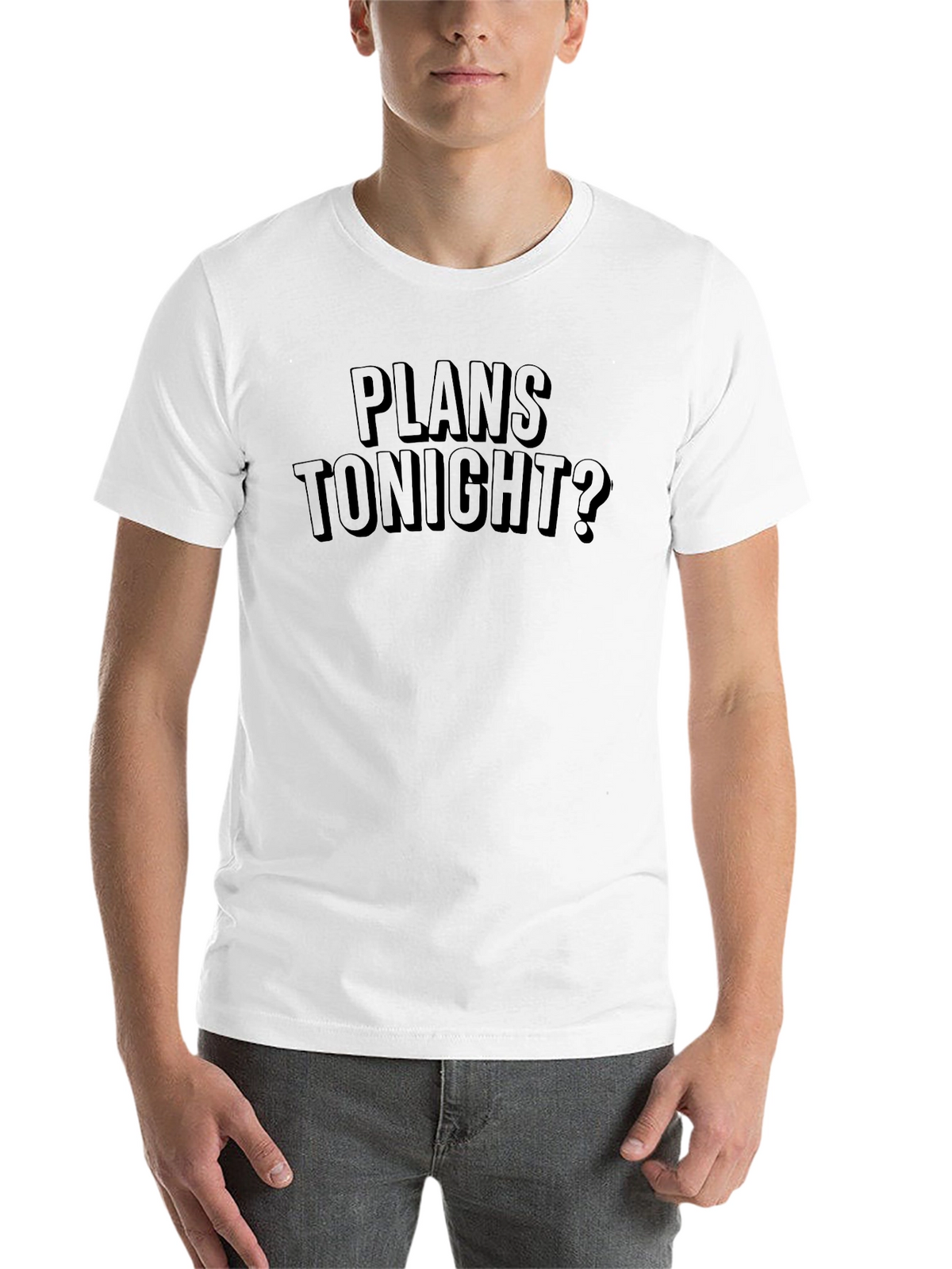 Plans Tonight? Graphic Print Tee - Black T-Shirt