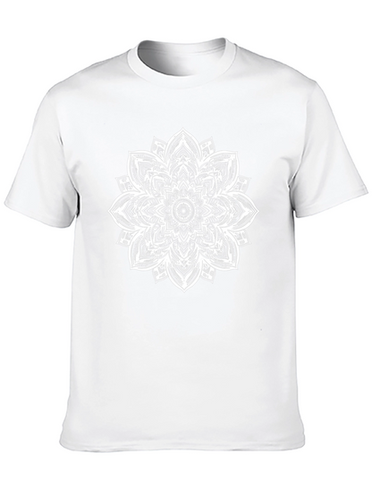 Mandala Graphic Tee - Black Cotton Casual Comfort