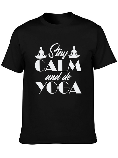 Stay Calm & Do Yoga Black Graphic Tee