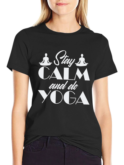 Stay Calm & Do Yoga Black Graphic Tee