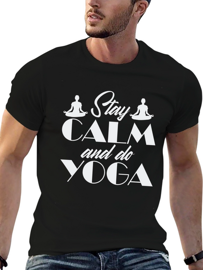 Stay Calm & Do Yoga Black Graphic Tee