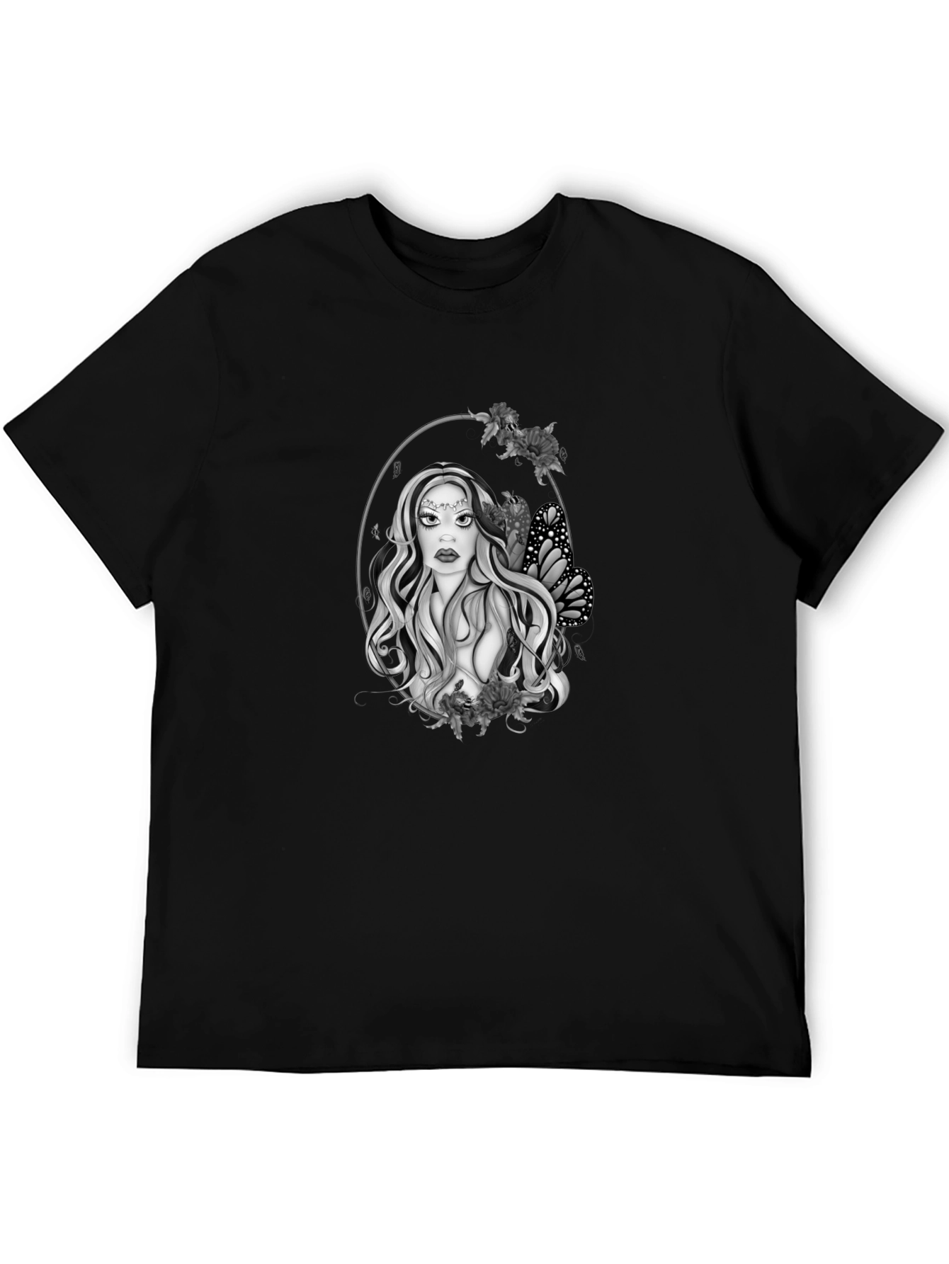 Mystic Woman Graphic Tee - Black Cotton Blend T-Shirt