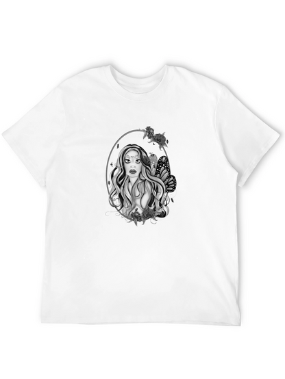 Mystic Woman Graphic Tee - Black Cotton Blend T-Shirt