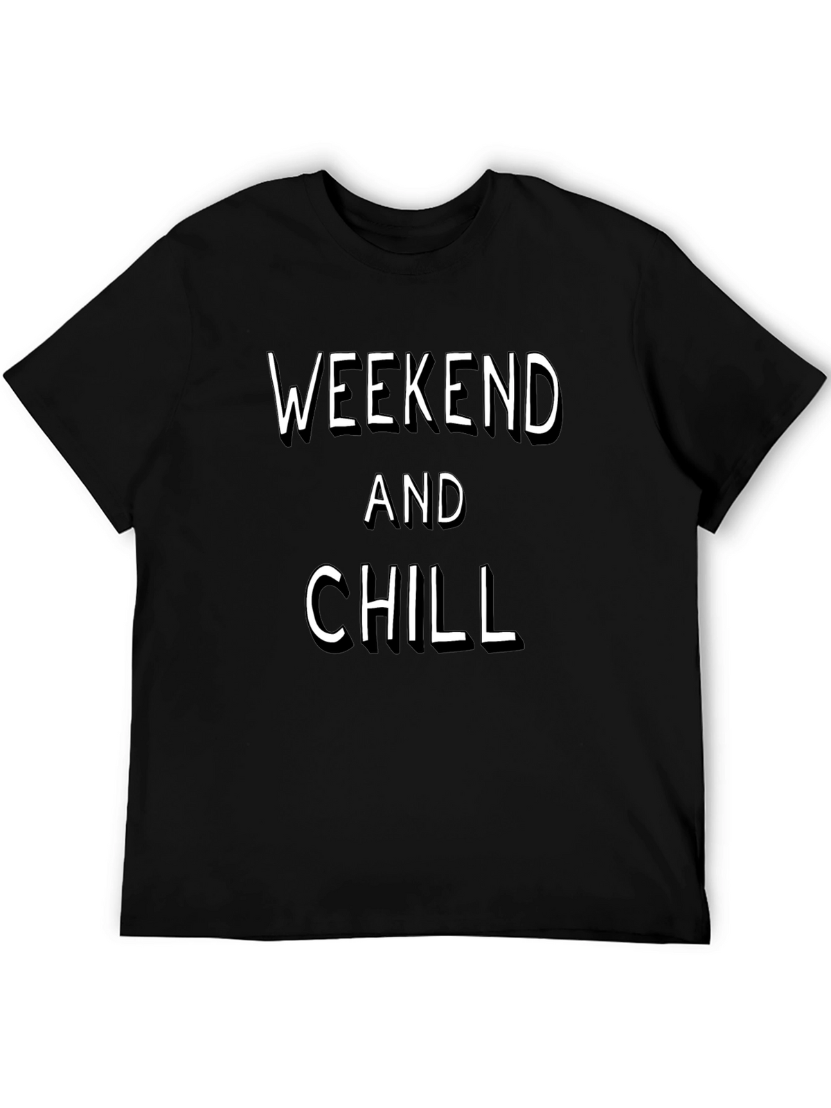 Weekend and Chill Black Graphic T-Shirt