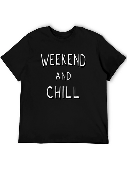 Weekend and Chill Black Graphic T-Shirt