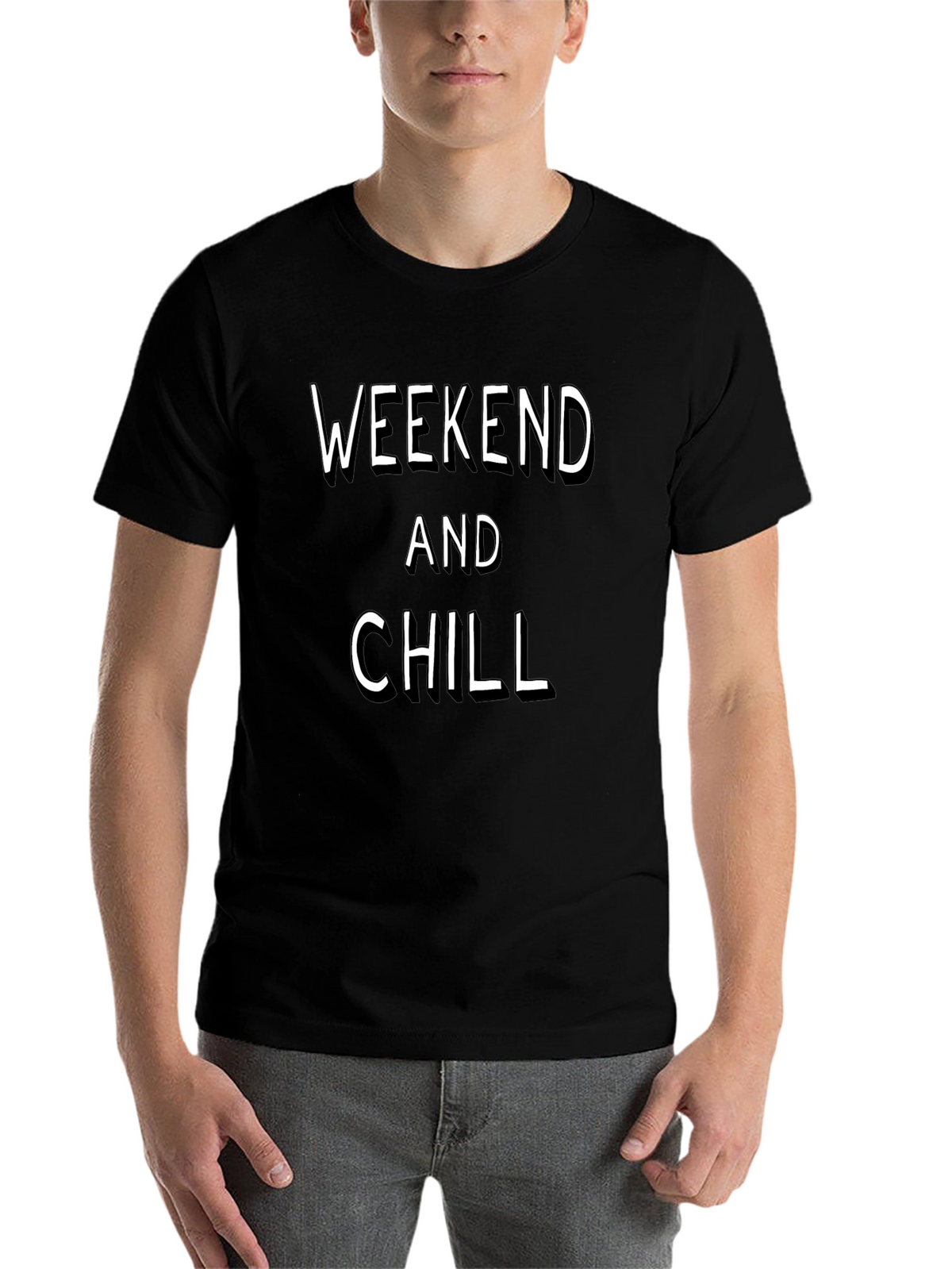 Weekend and Chill Black Graphic T-Shirt