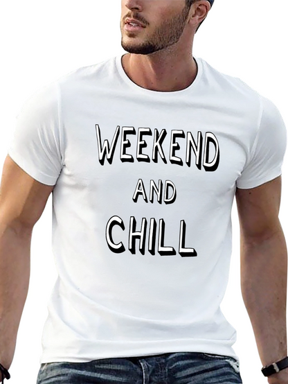Weekend and Chill Black Graphic T-Shirt