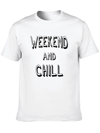 Weekend and Chill Black Graphic T-Shirt