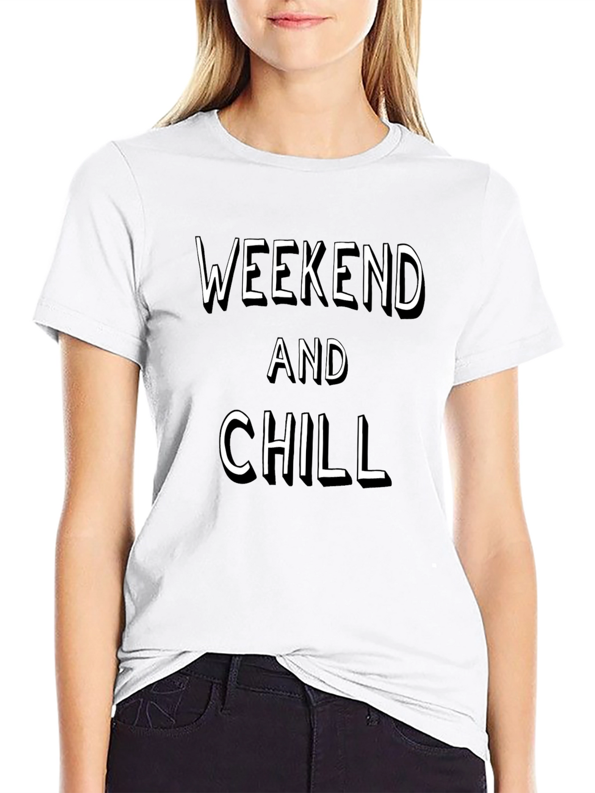 Weekend and Chill Black Graphic T-Shirt