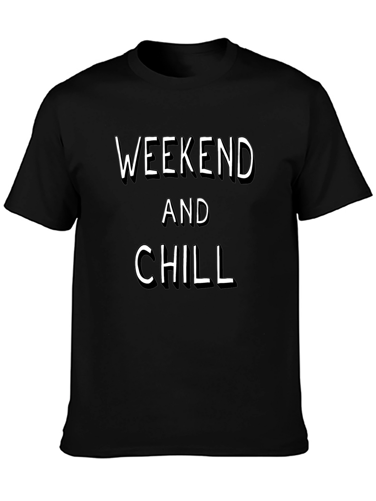 Weekend and Chill Black Graphic T-Shirt