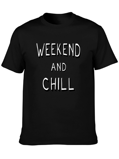 Weekend and Chill Black Graphic T-Shirt