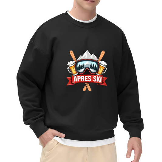 Apres Ski Mountain Beer Winter Sport Crew Sweatshirt