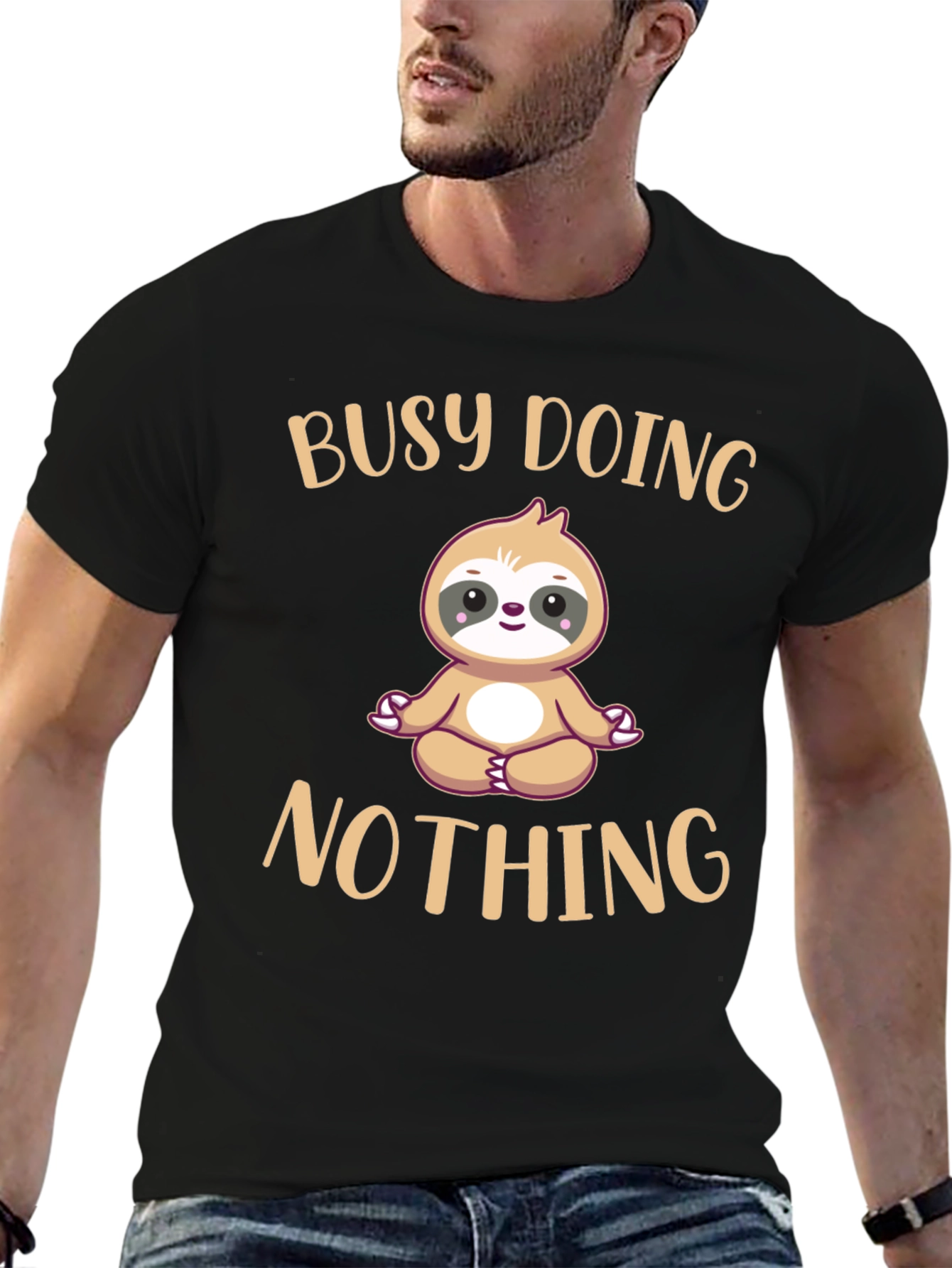 Busy Doing Nothing Sloth T-Shirt Funny Relaxation Tee